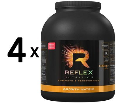 4 x Reflex Nutrition Growth Matrix, Rich Chocolate - 1890g