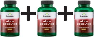 3 x Swanson Alpha Lipoic Acid, 300mg - 120 caps