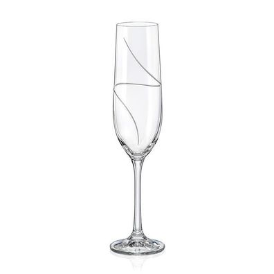 Sektgläser Model UP matt geschliffen 190 ml 2er Set Kristallglas Bohemia Crystalex