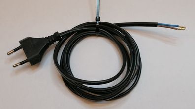 Euro-Netzanschlußleitung 2m 2x0,75mmÂ² schwarz