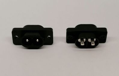 5 Stk K+B 42R511122 Einbaustecker Netzteilstecker Euro 2,5A/250VAC, LA=28mm