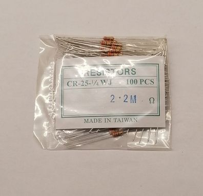 2 Stk Kohleschichtwiderstand 0207 0,25W 5% 2,2M lose im Beutel
