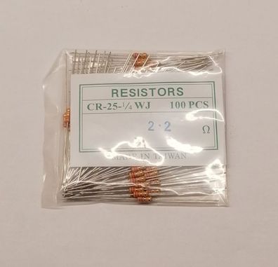 2 Stk Kohleschichtwiderstand 0207 0,25W 5% 2,2R lose im Beutel