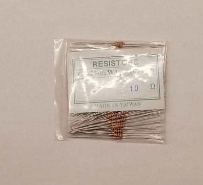 2 Stk Kohleschichtwiderstand 0207 0,25W 5% 10R lose im Beutel