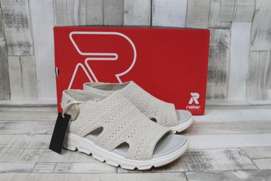 Rieker Damen Sandale beige mit Klettverschluss