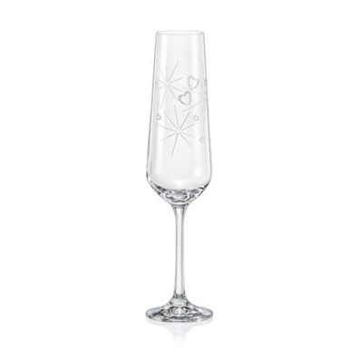 Sektgläser Kristallglas Sparkly LOVE Gravur 200 ml 2er Set Bohemia Crystalex