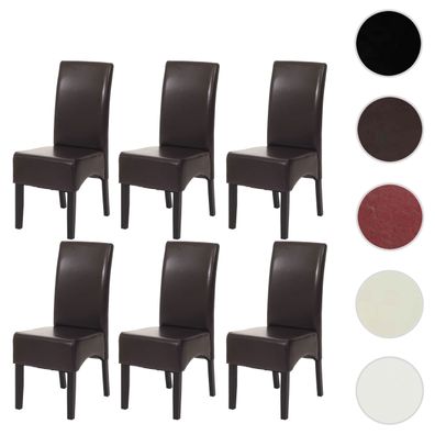 6er-Set Esszimmerstuhl Stuhl Küchenstuhl Littau, Leder
