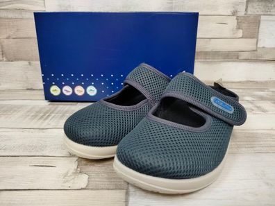 Fly Flot Damen Pantoffel anthrazit, zehengeschlossen , herausnehmbare Innensohle