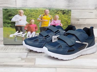 Magnus Herren Sportschuh blau mit zwei Klettverschlüssen, helle Laufsohle