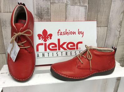 Rieker Damen Knöchelschnürschuh rot