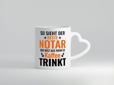 Kaffee trinkt: Notar | Jurist | - Herz Tasse Weiß