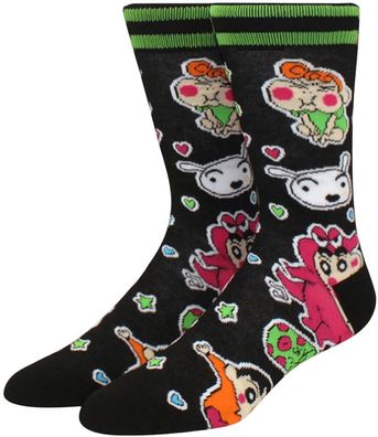 Shin-Chan Socken - Lustige Manga-Socken in Schwarz & Grün