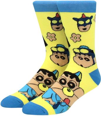 Shin-Chan Socken - Gelb-Blaue Manga-Socken Unisex