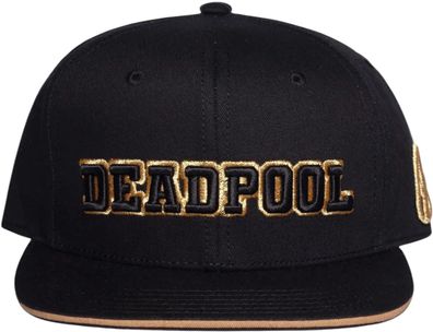 Marvel Snapback - Deadpool Cap mit Goldlogo & Comics-Stil