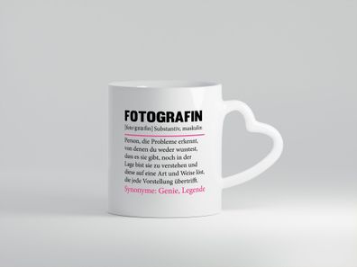 Fotografin | Beruf | Fotografie | Kamera - Herz Tasse Weiß
