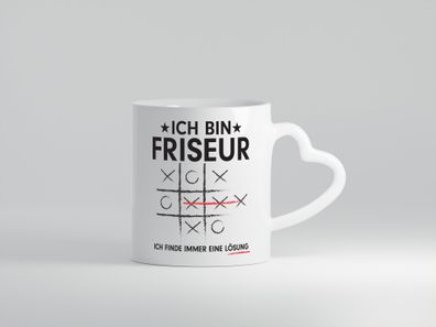Lösung finden: Friseur | Frisör v2 - Herz Tasse Weiß