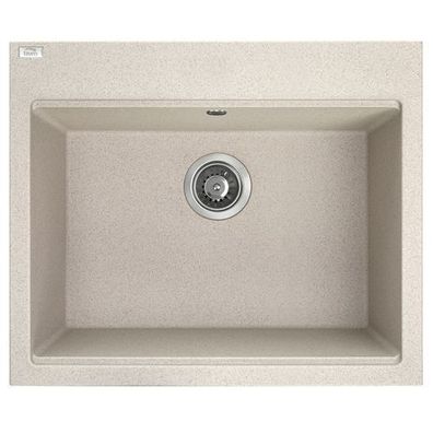 Granitspüle Einzelbecken TAU 50x60 Beige | Siphon im SET!