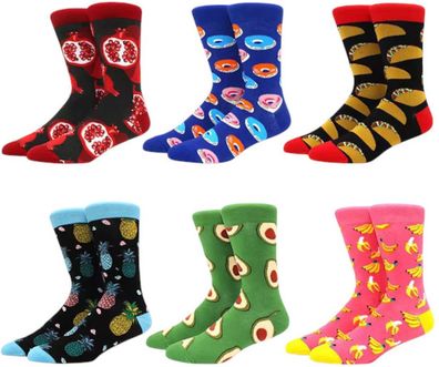 Food Socken - 6er-Pack mit Burrito, Obst & Süßem
