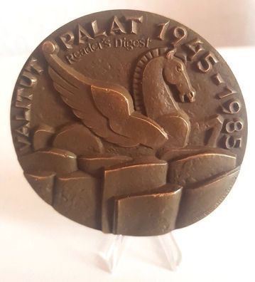 Kunst Medaille von Erkki Kanosto zu Readers Digest Dewitt & Lila Wallace 1985