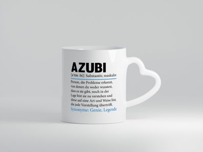 Azubi | Beruf Ausbildung | Lehre | Lehrling - Herz Tasse Weiß