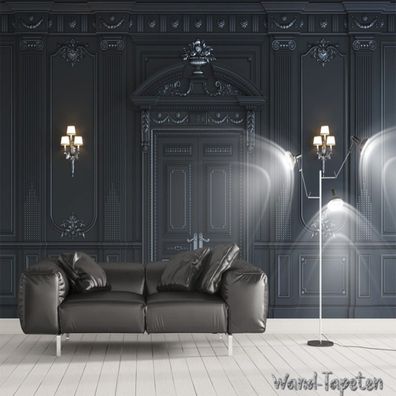 Vlies Fototapete Wandtapete Wandbilder 3D Goldener Lichtquadratrahmen 3219