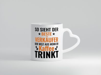 Kaffee trinkt: Verkäufer | Kollege | Verkaufsjob - Herz Tasse Weiß