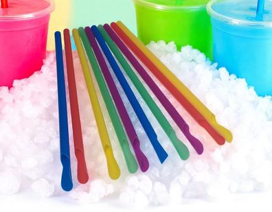 Mehrweg Löffel Trinkhalme bunt gemischt 210x8 mm Horeca Qualität 2000 Stück