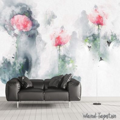 Vlies Fototapete Wandtapete Wandbilder Tinte Rose Blume Hintergrundwand 3228