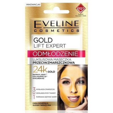 Eveline Gold Lift Expert 3-in-1 Anti-Aging Maske, 7 ml