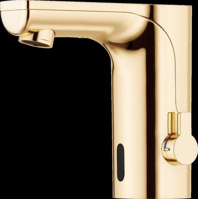 MORA MMIX tronic Messing poliert PVD Waschtischarmatur m. Hygienespülung, Batt