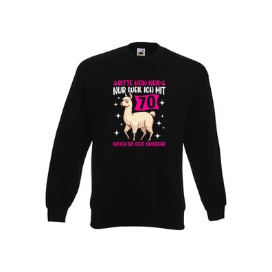 70. Geburtstag | 70 Jahre | Lama | gut aussehen Sweatshirt Schwarz
