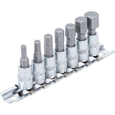 Bit-Einsatz-Satz Innensechskant SW 4 - 12 mm, Nuss Antrieb (1/4") Bits 7-tlg