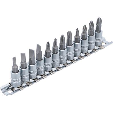 Bit-Einsatz-Sortiment Bits, Schlitz, Kreuzschlitz PH+PZ, Antrieb (1/4"), 12-tlg