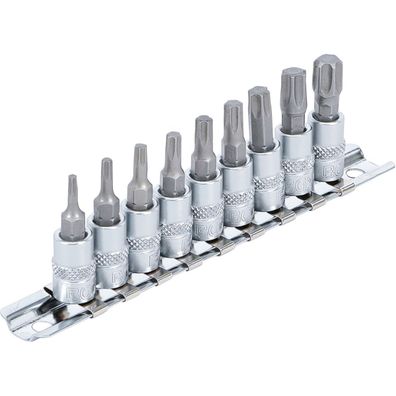 Bit-Einsatz-Satz T-Profil Torx T10-T50, Antrieb 6,3 mm (1/4"), Bit Nüsse, 9 tlg