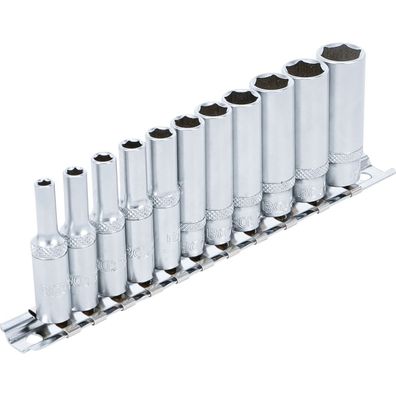 Steckschlüssel-Einsatz-Satz Sechskant, tief, SW 4-13mm Nuss Set, Antrieb 1/4", 11-tlg
