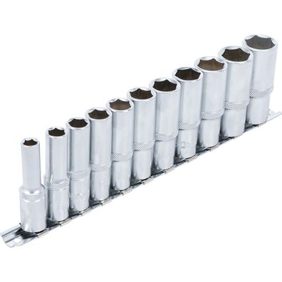 BGS Steckschlüssel Einsätze Sechskant SW 8-19 mm, 3/8", Nüsse lang, Stecknuss Set