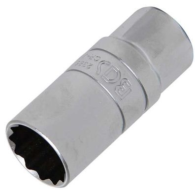 Zündkerzenschlüssel, Zwölfkant, SW 21 mm, mit Haltegummi, Antrieb 12,5 mm (1/2")
