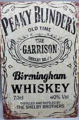 Blechschild-Peaky Blinders-Birmingham Whiskey-20x30cm-Deko/Bar