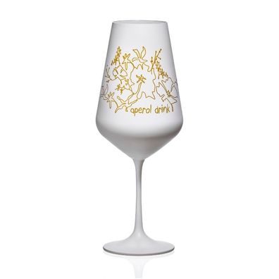 Weingläser Aperol Fantasy Kristallglas in weiß gold 550 ml 2er Set Kristallglas