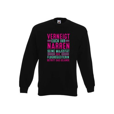 Verneigt euch: Flugbegleiterin | Stewardess | Flughafen Sweatshirt Schwarz