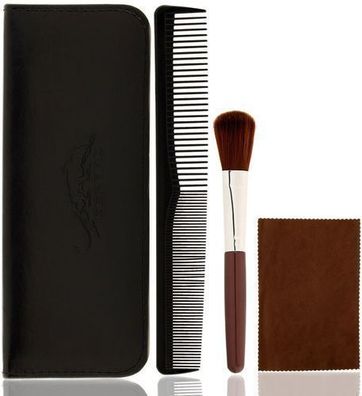 Geparden-Set Etui + Kamm + Bürste + Stoffetui für Friseurscheren