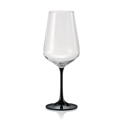 Weingläser Rotweingläser Black & White 450 ml 2er Set schwarzer Fuß Kristallglas
