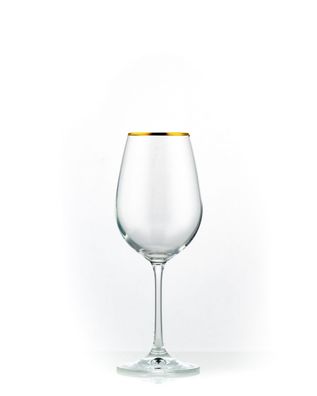 Weißweingläser Viola Gold 350 ml 6er Set Kristallglas Bohemia Crystalex