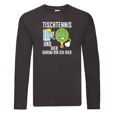 Tischtennis und Bier darum bin ich hier | Tischtennis | Bier Long Sleeve Schwarz