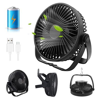 USB Wiederaufladbarer Tischventilator 6,5&quot; 3 Geschw