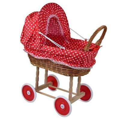 Puppenwagen aus Korbgeflecht 55x50 cm