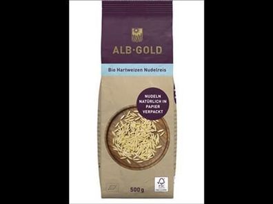 ALB-GOLD ALB-GOLD Bio Hartweizen Nudelreis (Papier) 500g