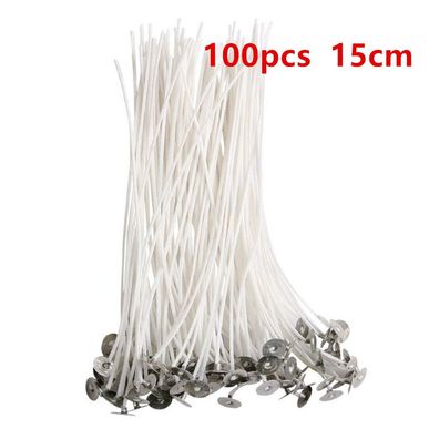 100 Teile/satz Rauchfreie Kerze Dochte Soja wachs Reine Baumwolle Kern 15/20/30cm DIY