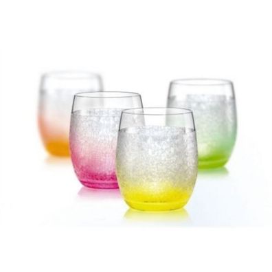 Wassergläser Neon Frozen 300 ml 4er Set Kristallglas Bohemia Crystalex