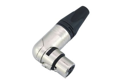 Neutrik XLR 3P 90° Connector - female - Neutrik RX Silberkontakte - Nickelgehäuse